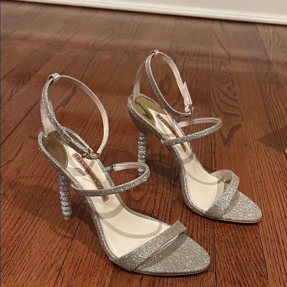 Silver Glitter Strappy Heels